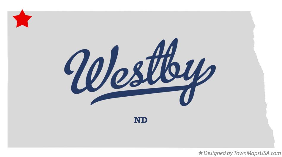 Map of Westby North Dakota ND
