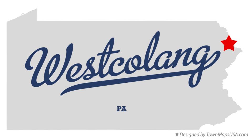 Map of Westcolang Pennsylvania PA