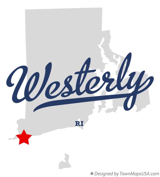 Map of Westerly Rhode Island RI