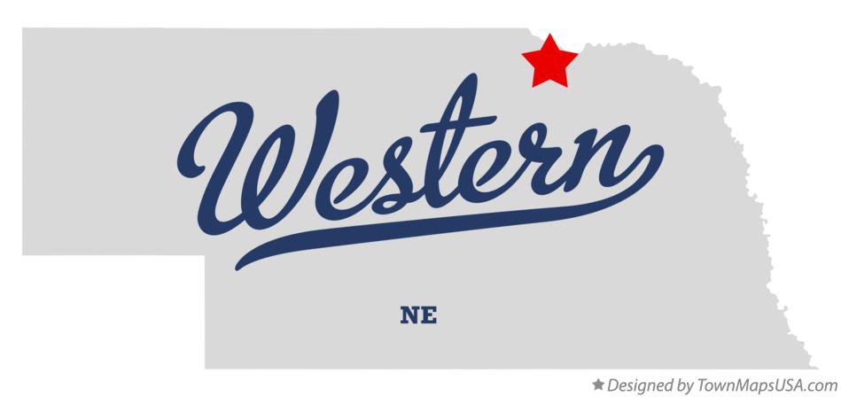 Map of Western Nebraska NE