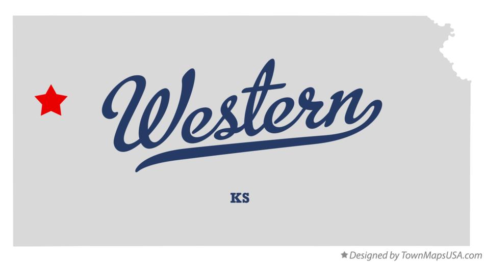 Map of Western Kansas KS