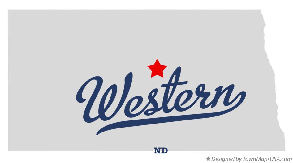 Map of Western North Dakota ND