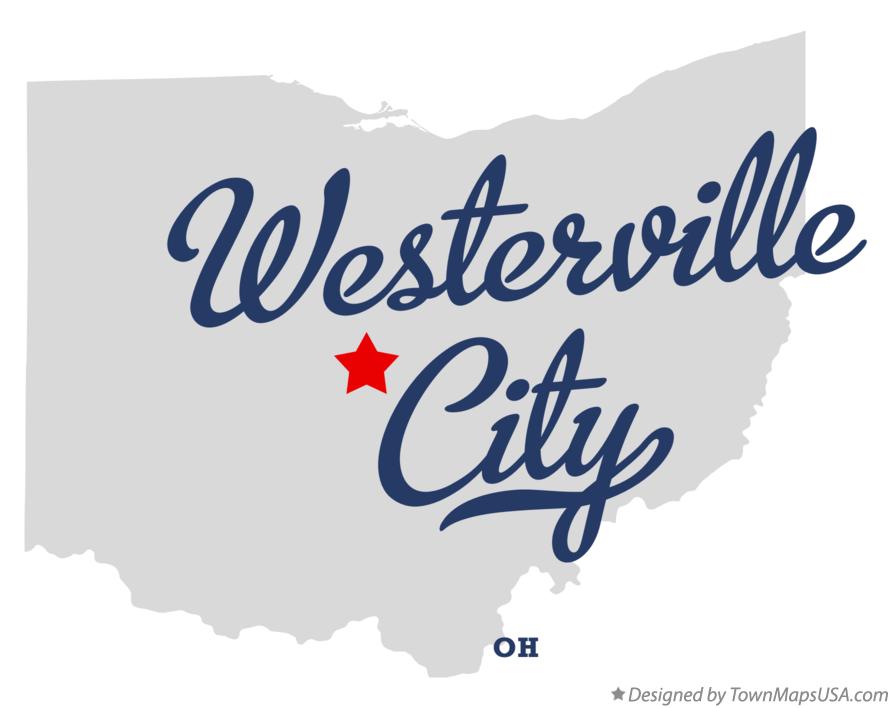 Map of Westerville City Ohio OH