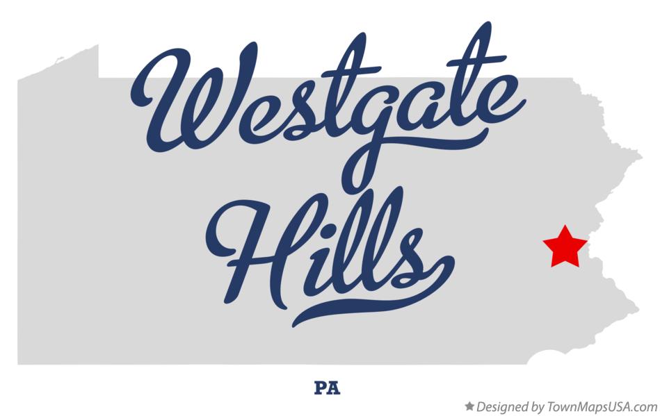 Map of Westgate Hills Pennsylvania PA