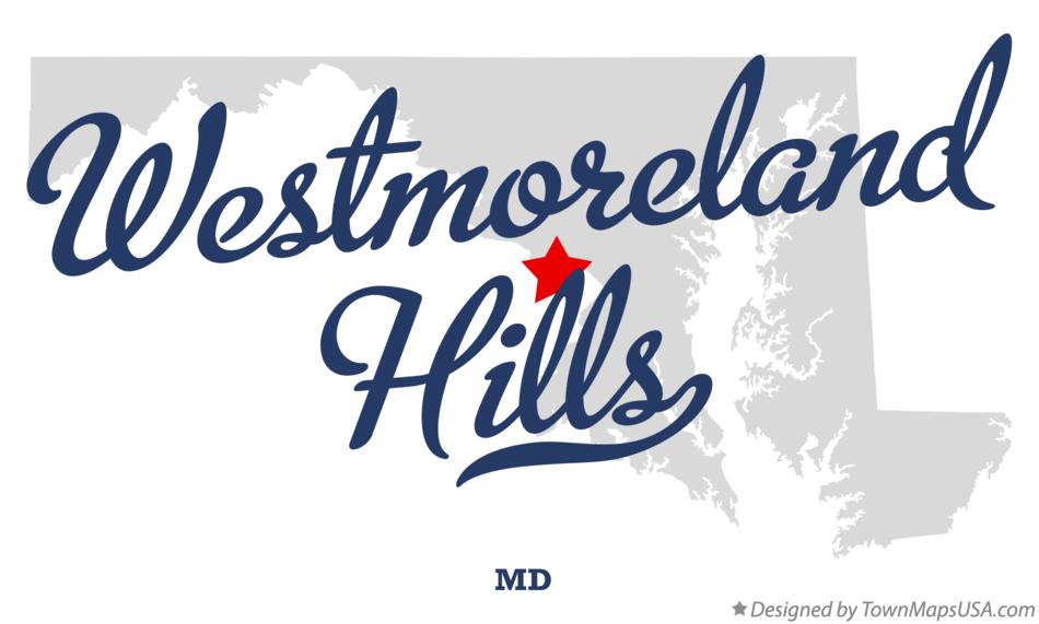 Map of Westmoreland Hills Maryland MD