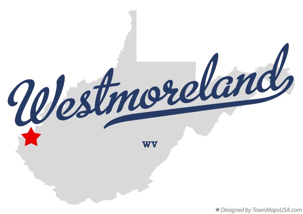 Map of Westmoreland West Virginia WV