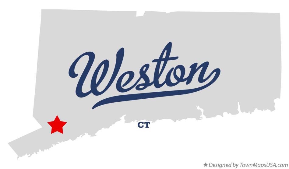 Map of Weston Connecticut CT