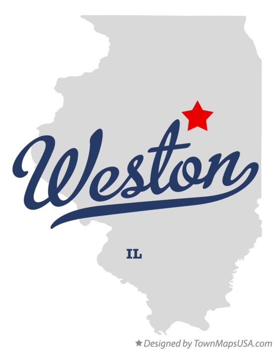 Map of Weston Illinois IL