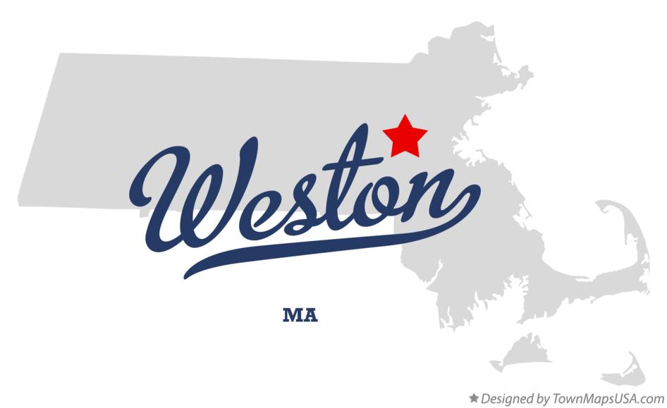 Map of Weston Massachusetts MA