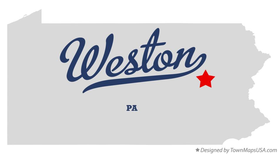 Map of Weston Pennsylvania PA
