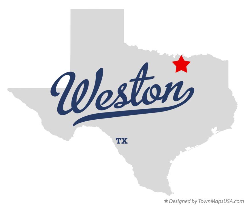 Map of Weston Texas TX