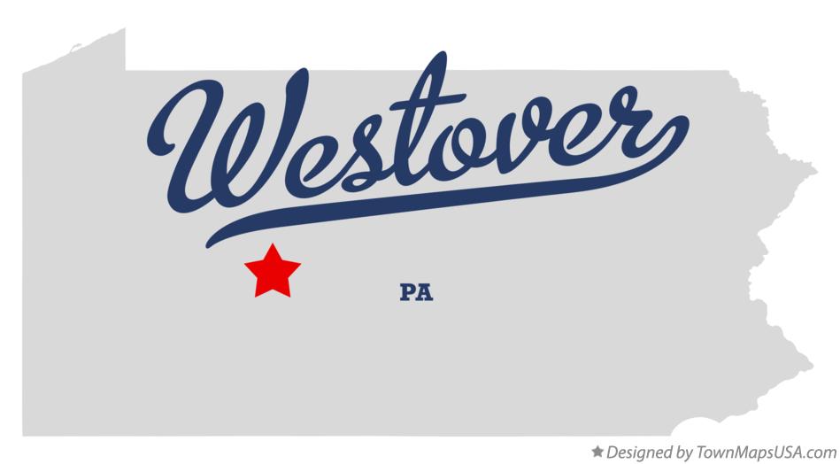 Map of Westover Pennsylvania PA