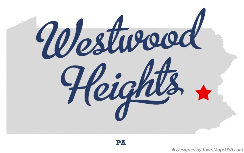 Map of Westwood Heights Pennsylvania PA