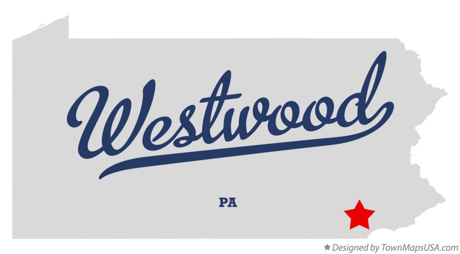 Map of Westwood Pennsylvania PA