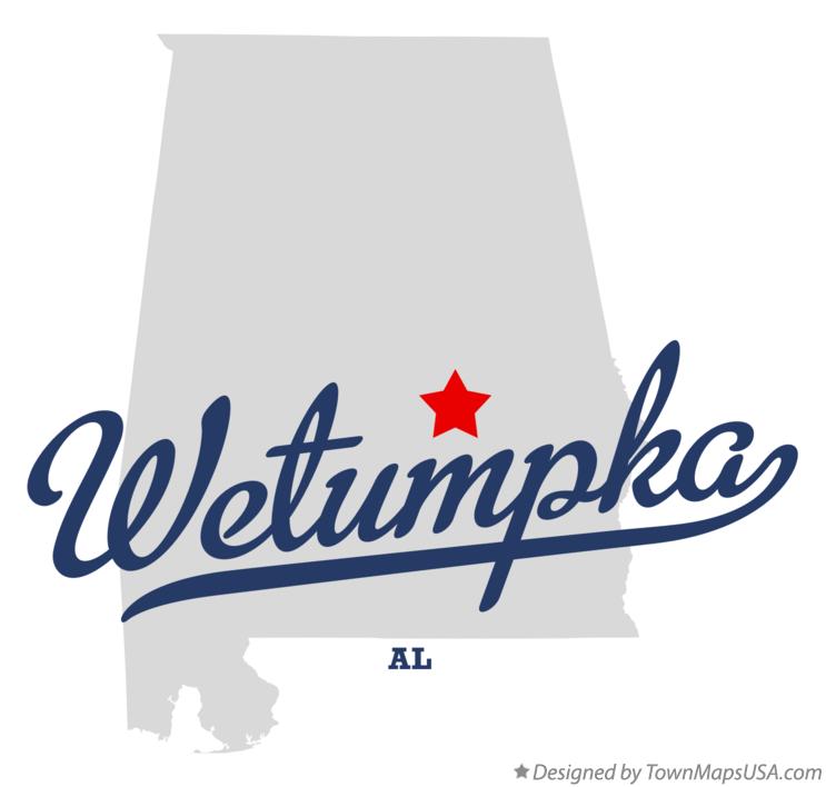 Map of Wetumpka Alabama AL