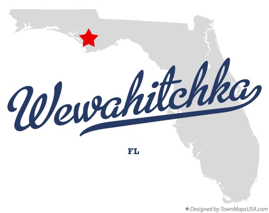Map of Wewahitchka Florida FL