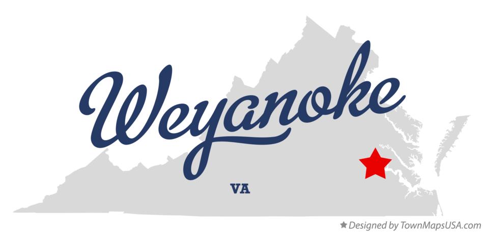 Map of Weyanoke Virginia VA