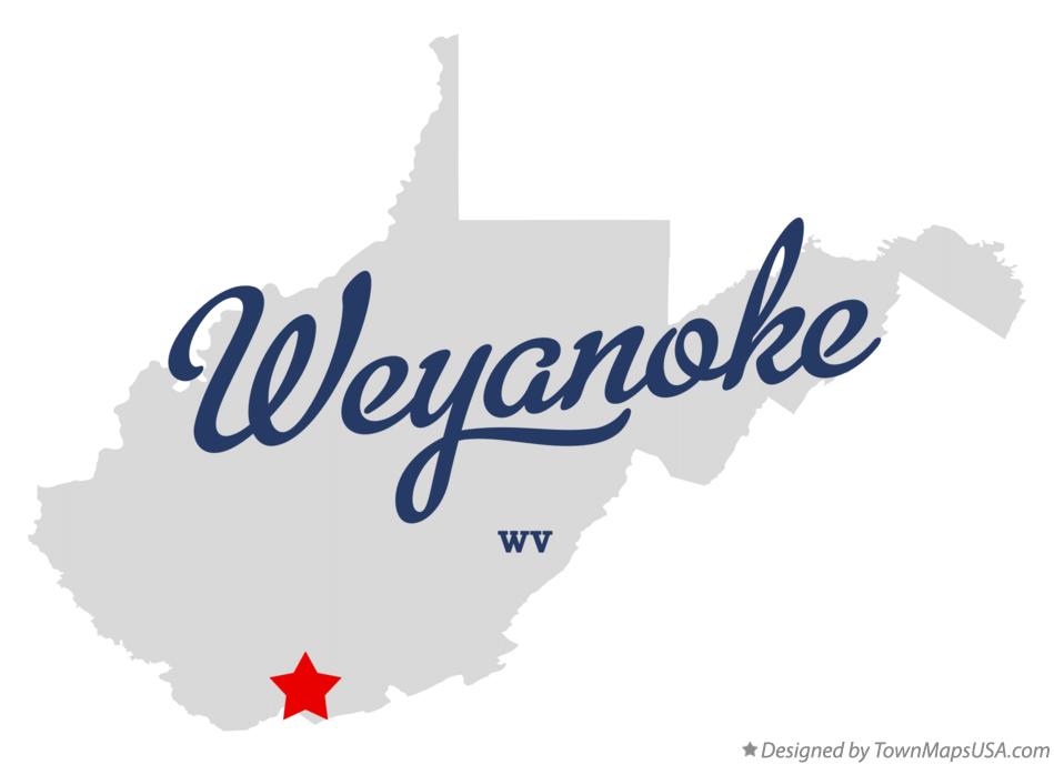 Map of Weyanoke West Virginia WV