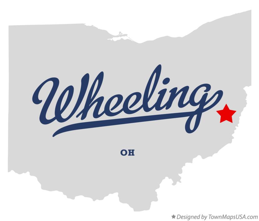 Map of Wheeling Ohio OH