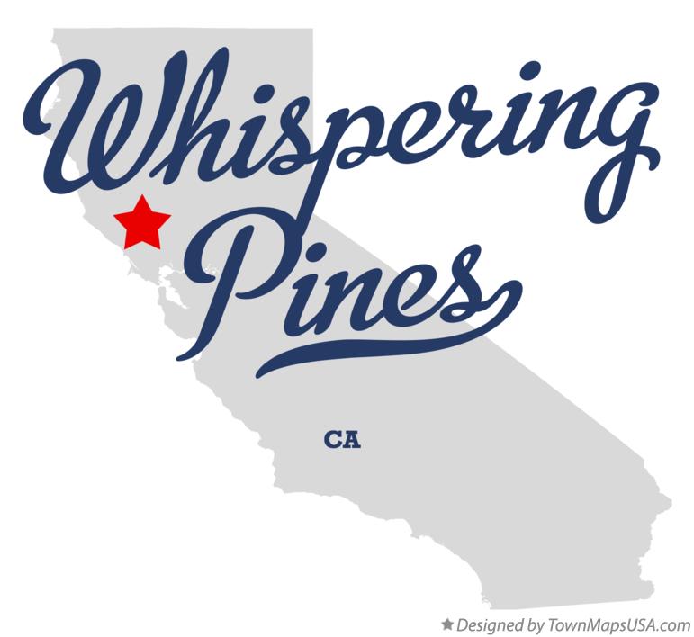 Map of Whispering Pines California CA