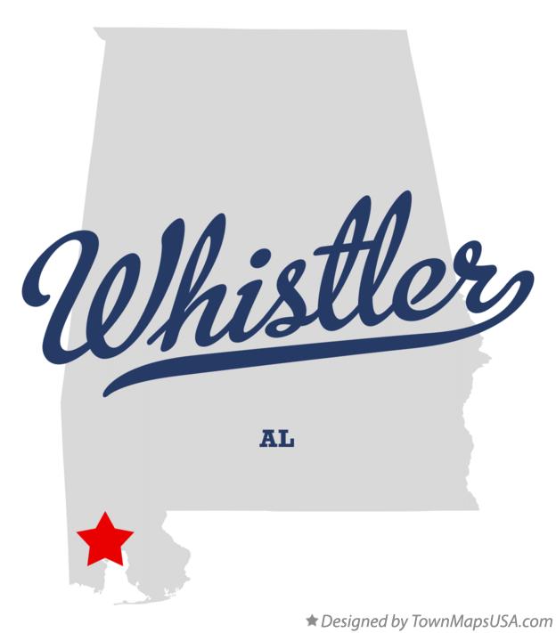 Map of Whistler Alabama AL