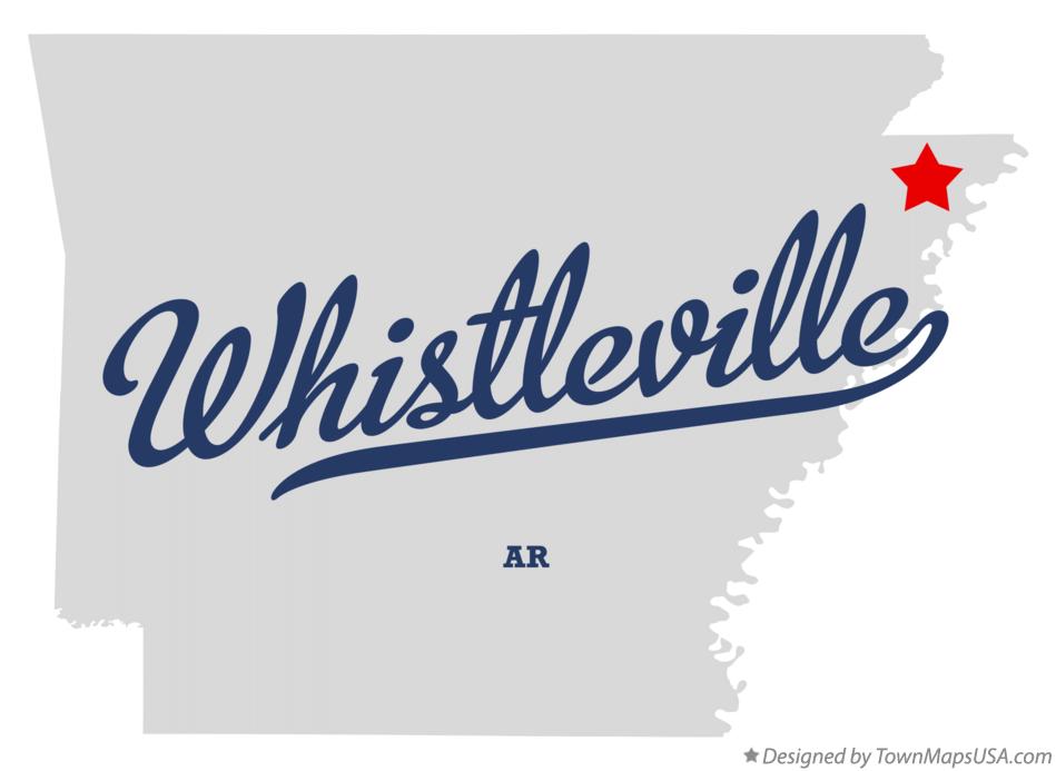 Map of Whistleville Arkansas AR