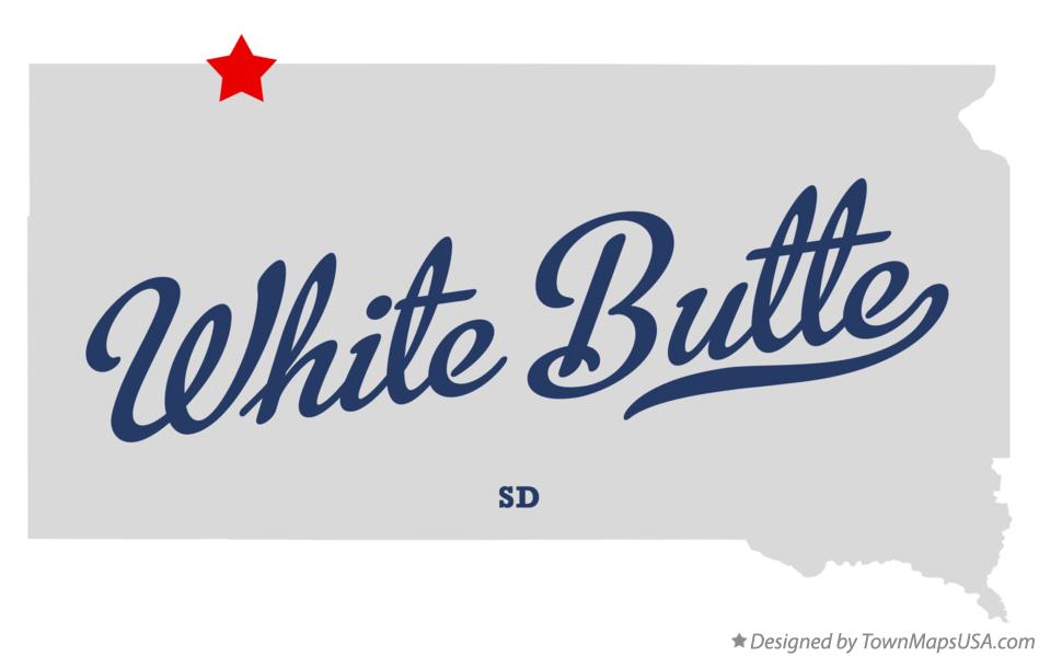 Map of White Butte South Dakota SD