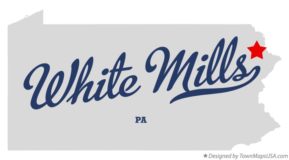 Map of White Mills Pennsylvania PA