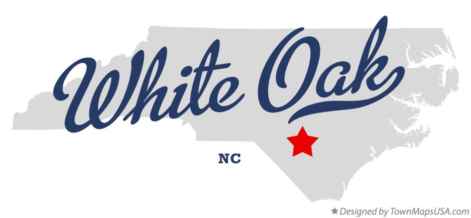Map of White Oak North Carolina NC