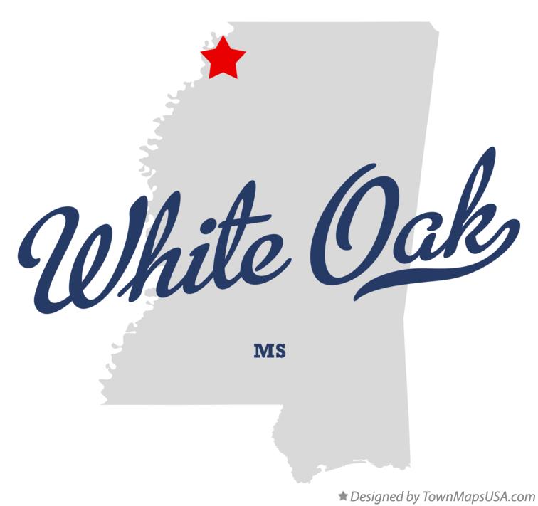 Map of White Oak Mississippi MS