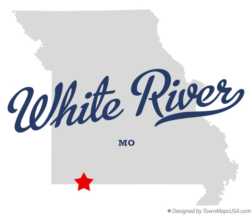 Map of White River Missouri MO