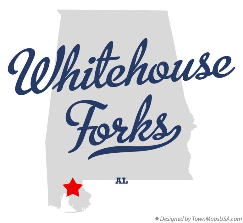 Map of Whitehouse Forks Alabama AL