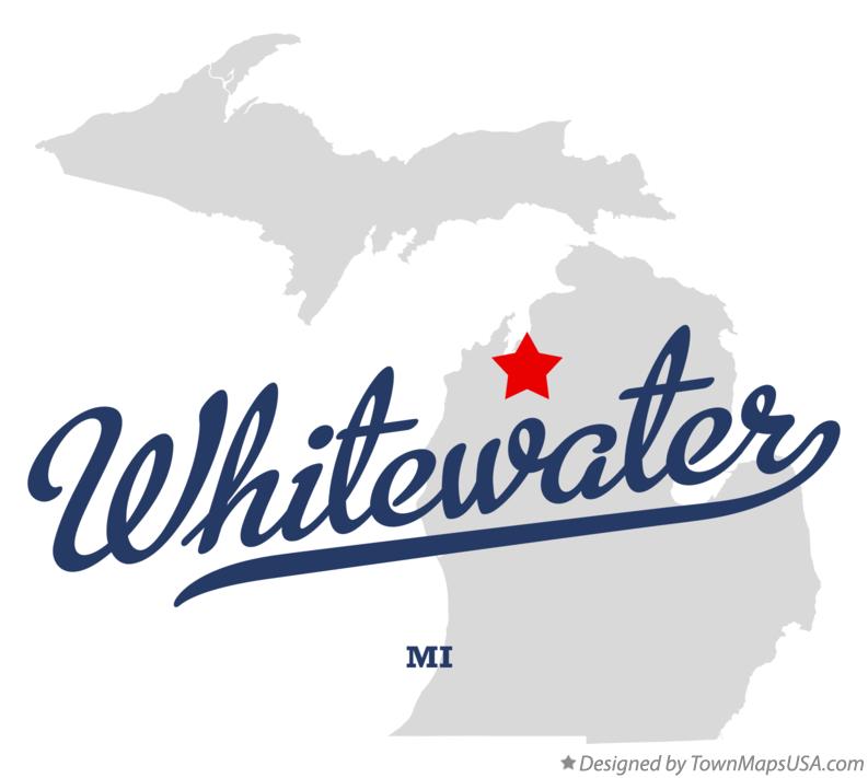 Map of Whitewater Michigan MI