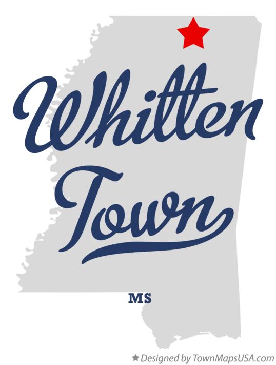Map of Whitten Town Mississippi MS