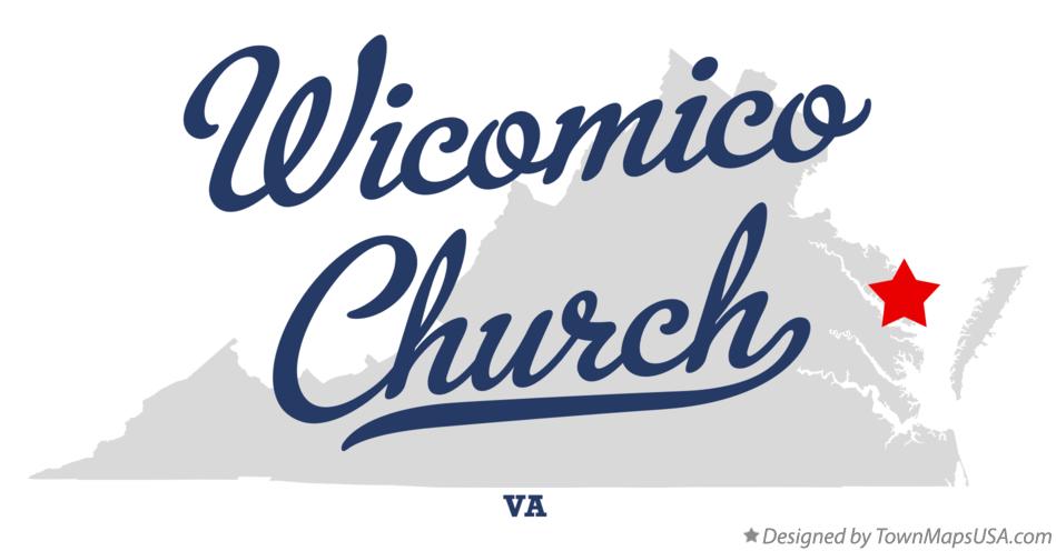 Map of Wicomico Church Virginia VA