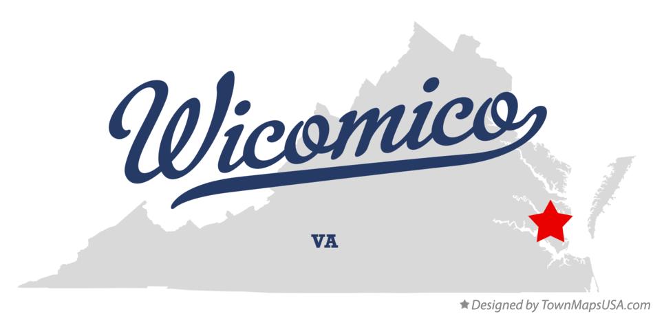 Map of Wicomico Virginia VA