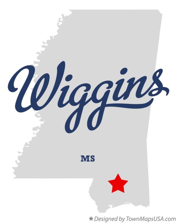 Map of Wiggins Mississippi MS