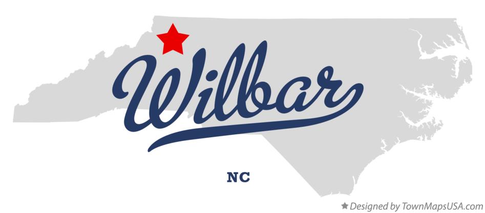 Map of Wilbar North Carolina NC