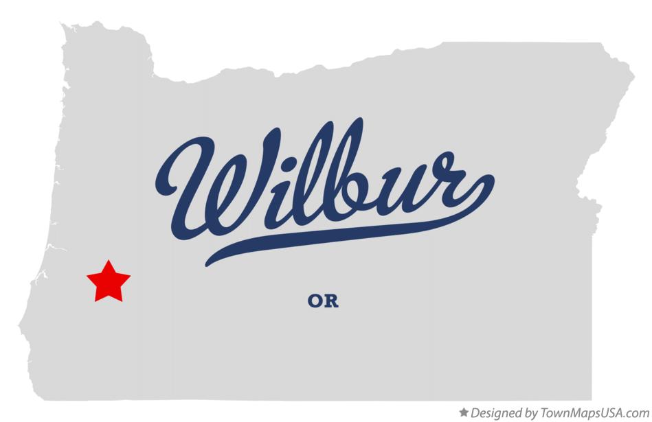 Map of Wilbur Oregon OR