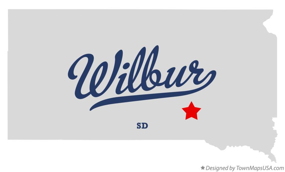 Map of Wilbur South Dakota SD