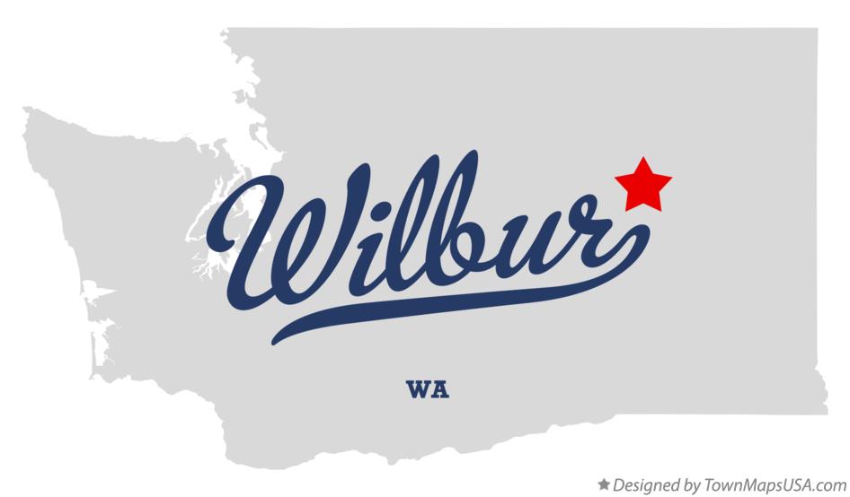 Map of Wilbur Washington WA