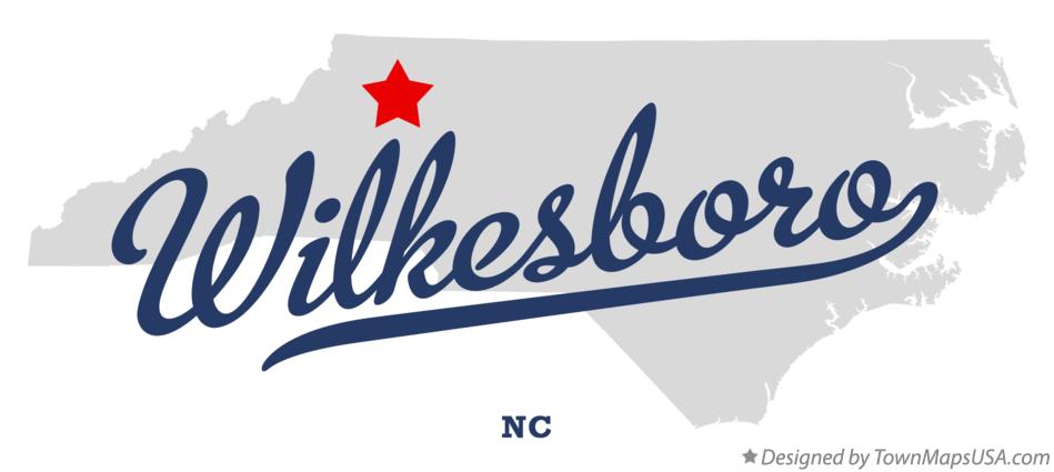Map of Wilkesboro North Carolina NC