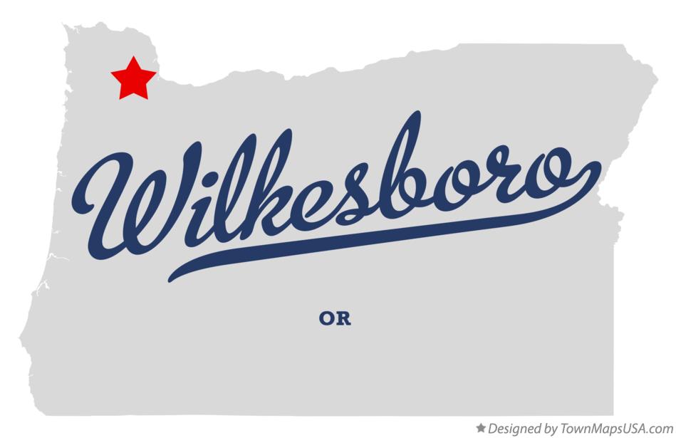 Map of Wilkesboro Oregon OR