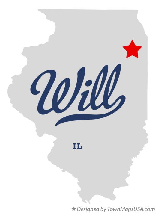Map of Will Illinois IL