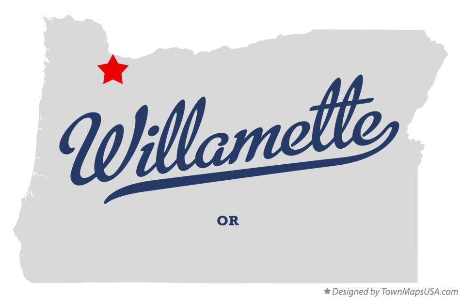 Map of Willamette Oregon OR