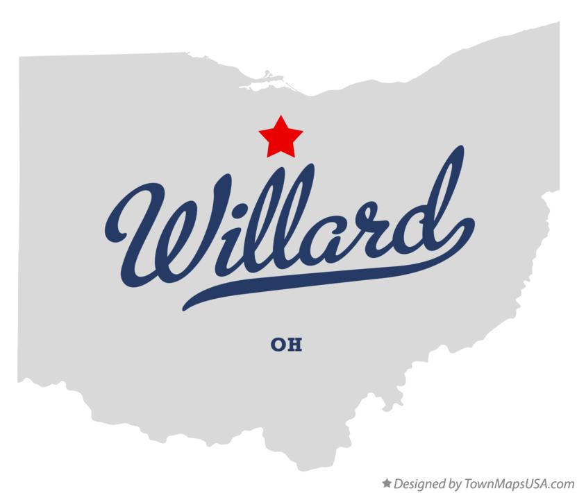 Map of Willard Ohio OH