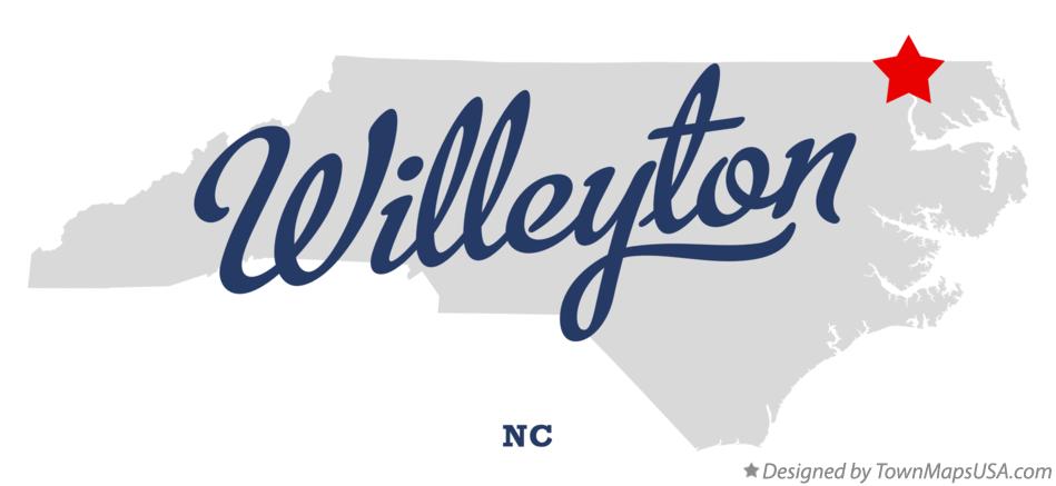 Map of Willeyton North Carolina NC