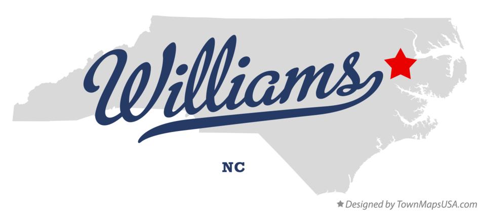 Map of Williams North Carolina NC