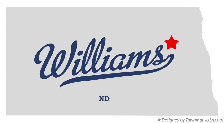 Map of Williams North Dakota ND