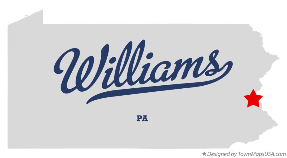 Map of Williams Pennsylvania PA